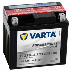 Varta 507902011A514 Аккумулятор 12V 5AH 120A (EN) клеммы 0 (113×70×105) TTZ7S-BS AGM
